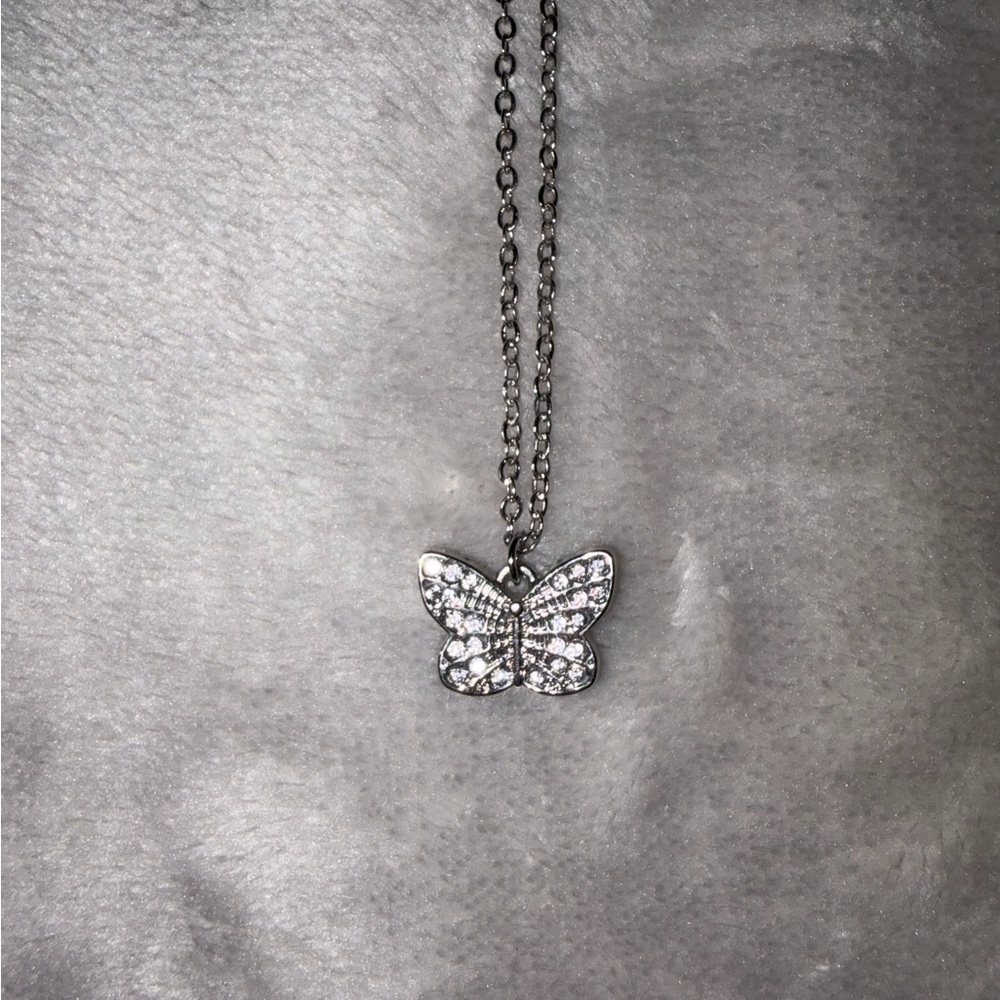 Elegant Silver Butterfly Pendant Necklace